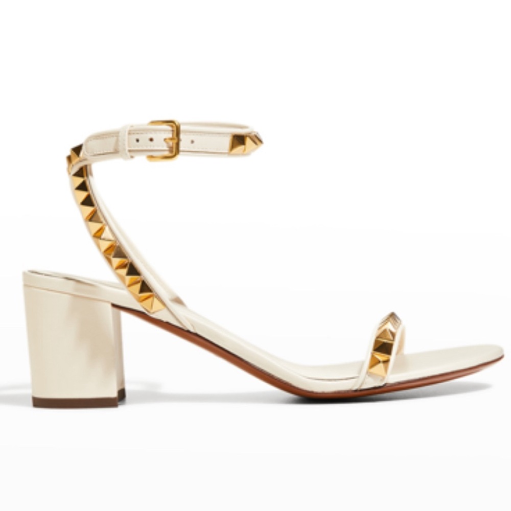 Off-White Rockstud Heeled Sandals by Valentino Garavani
